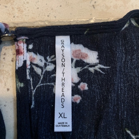 Grayson Threads Floral Keyhole Blouse XL - Picture 7 of 8